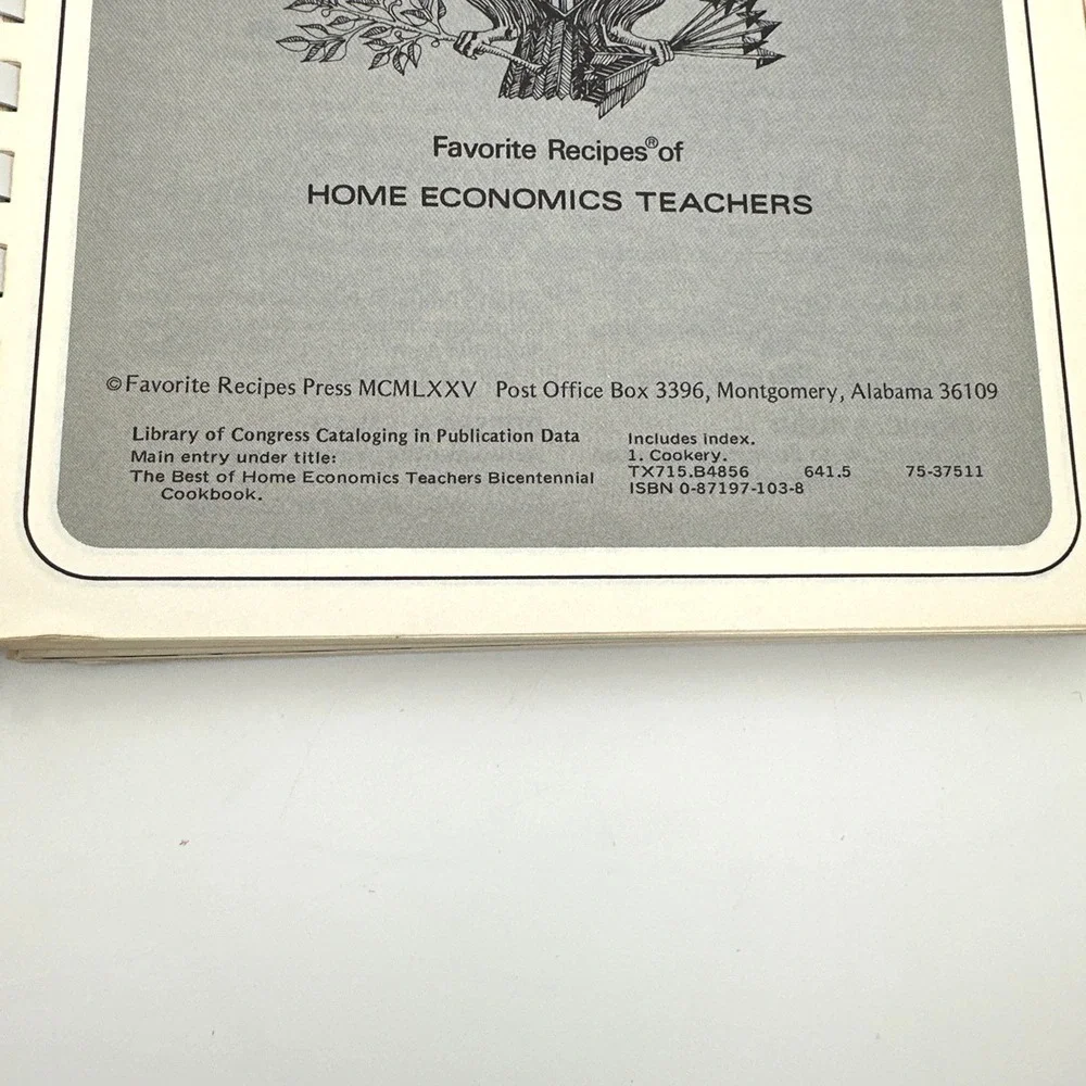 Best Of Home Economics Teachers Bicentennial Cookbook 1976 Spiral Bound Recipes